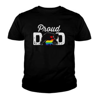 Papa Bear Proud Dad Daddy Rainbow Lgbt Pride Father's Day Youth T-shirt | Mazezy