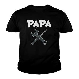 Papa The Handyman Father's Tools Youth T-shirt | Mazezy