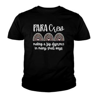 Para Crew Rainbow Parapro Teacher Paraprofessional Team Youth T-shirt | Mazezy