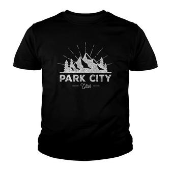 Park City Utah Ut Vintage Hiking Retro Tee Design Youth T-shirt | Mazezy