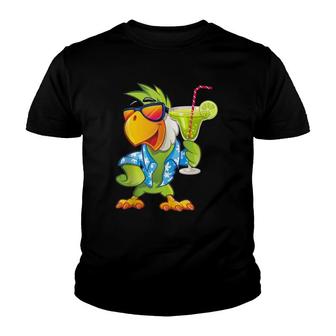 Parrots Drinking Margarita Hawaiian Birds Funny Family Cute Youth T-shirt | Mazezy DE