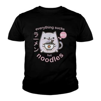 Pastel Ramen Noodle Cat Youth T-shirt | Mazezy