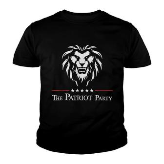 Patriot Party Lion Patriotic 4Th Of July Youth T-shirt - Thegiftio UK