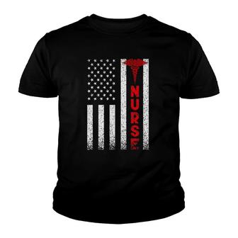 Patriotic American Usa Flag Registered Nurse Youth T-shirt | Mazezy