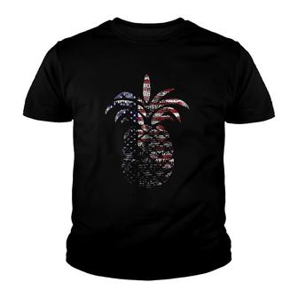 Patriotic Pineapple 4Th Of July Tee America Usa Youth T-shirt | Mazezy