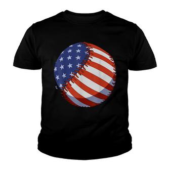 Patriotischer Baseballball, American 4Th Juli Baseball Youth T-shirt | Mazezy