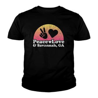 Peace Love And Savannah Ga Georgia Youth T-shirt | Mazezy