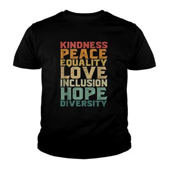 Peace Love Diversity Inclusion Equality Human Rights V2 Youth T-shirt - Thegiftio UK