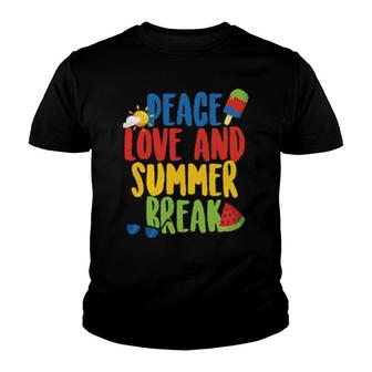 Peace Love Summer Break Urlaub Reise Insel Langarm Youth T-shirt | Mazezy