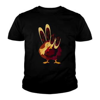 Peace Love Turkey Grateful Turkey Hand Sign Thanksgiving Youth T-shirt | Mazezy