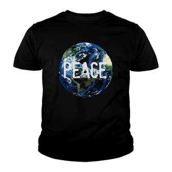 Peace On Earth Day Mother Earth Save The Planet Space Globe Youth T-shirt | Mazezy