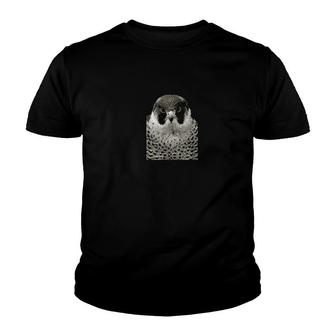 Peregrine Falcon Face Raptor Bird Youth T-shirt | Mazezy