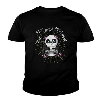 Pew Pew Pew Gaming Panda Gamer Gift For Gamer Youth T-shirt | Mazezy
