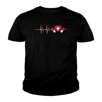 Pharmacist Pharm Tech Medicine Nurse Druggist Heartbeat Youth T-shirt | Mazezy