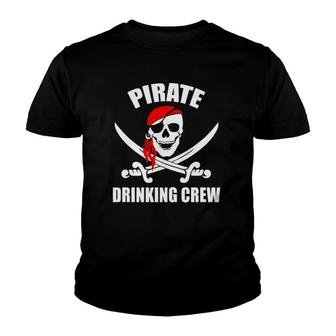 Pirate Drinking Crew Team Rum Beer Booze Party Fun Funny Youth T-shirt | Mazezy