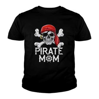 Pirate Mom Jolly Roger Women Mother's Day Family Matching Youth T-shirt | Mazezy DE