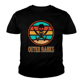 Pirate Outer Banks Vacation Vintage Distressed Image Youth T-shirt | Mazezy