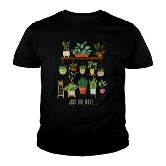 Plants Just One More Plant Mom Youth T-shirt | Mazezy