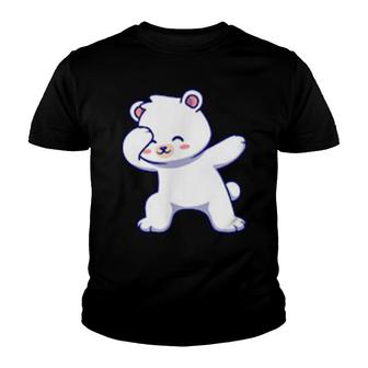 Polar Bear Dabbing Funny Dabbing Cute Animals Youth T-shirt | Mazezy