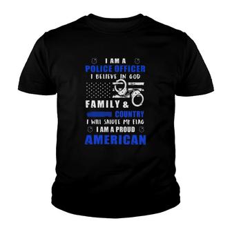 Police I Am A Police Officer Youth T-shirt | Mazezy