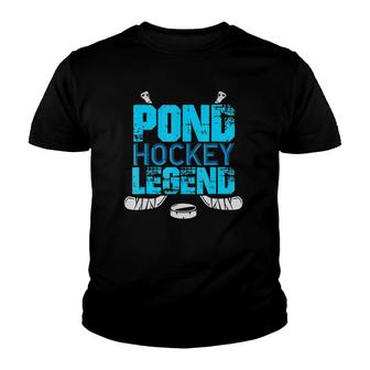 Pond Hockey Legend Sticks Youth T-shirt | Mazezy