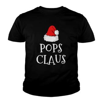 Pops Claus Christmas Hat Family Group Matching Pajama Youth T-shirt | Mazezy