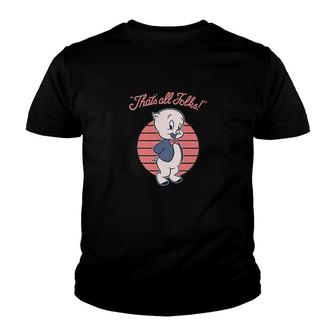 Porky Pig Thats All Folks Youth T-shirt - Thegiftio UK