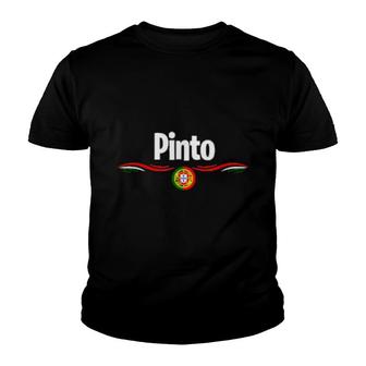 Portugal Flag Portuguese Name Pinto Youth T-shirt - Thegiftio UK
