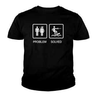 Problem Solved Funny Wakeboard Skurfer Gift Youth T-shirt | Mazezy