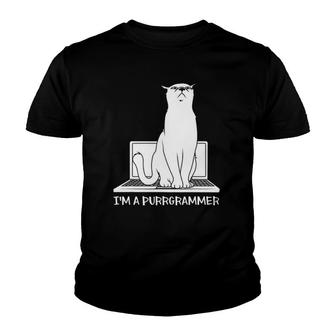Programming Developer Coding Cat Programmer Youth T-shirt - Thegiftio UK