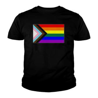 Progress Lgbtq Gay Pride Flag Youth T-shirt | Mazezy