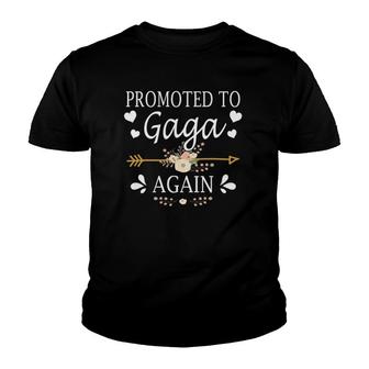Promoted To Gaga Again Mothers Day Gifts Youth T-shirt | Mazezy