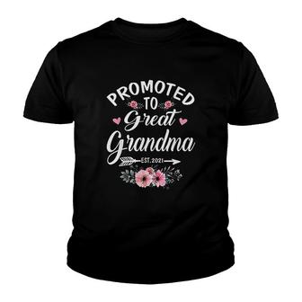 Promoted To Great Grandma Est 2021 Gift Youth T-shirt | Mazezy