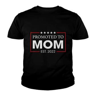 Promoted To Mom Est 2022 New Mom Mama Mother Christmas Youth T-shirt | Mazezy