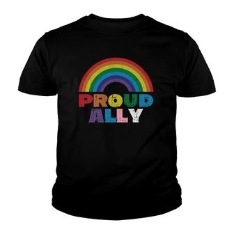 Proud Ally Lgbt Rainbow Gay Pride Month Youth T-shirt | Mazezy