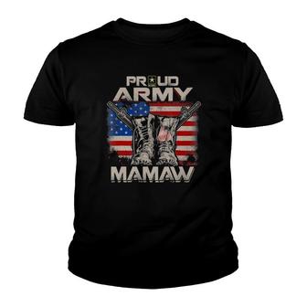 Proud Army Mamaw America Flag Us Military Pride Youth T-shirt | Mazezy