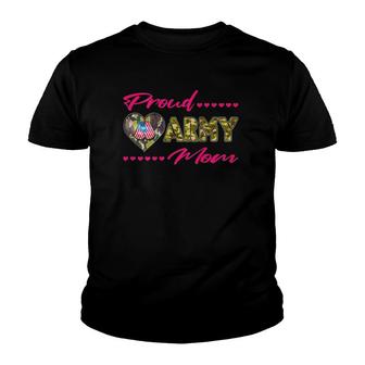 Proud Army Mom - Camo Us Flag Dog Tags Military Mother Gift Youth T-shirt | Mazezy DE