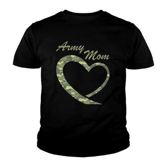Proud Army Mom Gift Military Mother Camouflage Apparel Youth T-shirt | Mazezy