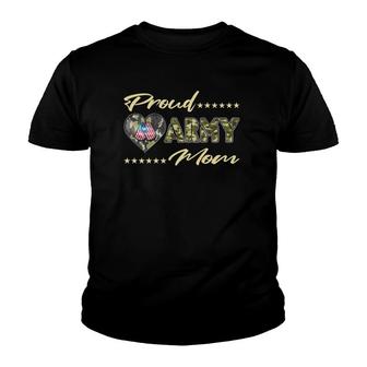 Proud Army Mom Us Flag Dog Tags Military Mother Family Gift Youth T-shirt | Mazezy