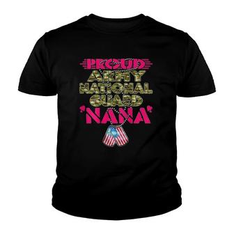 Proud Army National Guard Nana Dog Tag Military Grandmother Youth T-shirt | Mazezy AU