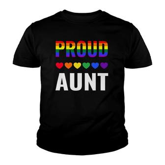 Proud Aunt Gay Pride Month Lgbt Ally Family Lesbian Unisex Youth T-shirt | Mazezy