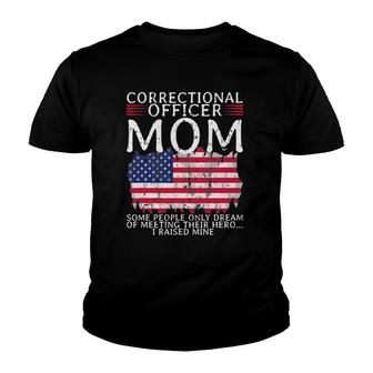 Proud Correctional Officer Mom Mother Usa American Flag Youth T-shirt | Mazezy