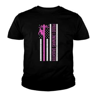 Proud Daughter Design Lineman Pole Youth T-shirt | Mazezy