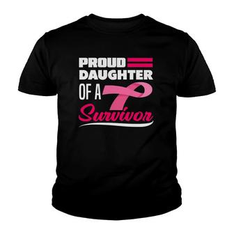 Proud Daughter Of A Survivor Mom Breast Cancer Awareness Youth T-shirt | Mazezy