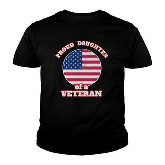 Proud Daughter Of A Veteran Mom Dad Youth T-shirt | Mazezy