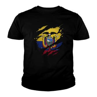 Proud Ecuadorian S Torn Ripped Ecuador Flag Youth T-shirt | Mazezy