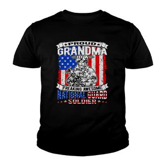 Proud Grandma Of A National Guard Soldier Army Grandmother Youth T-shirt | Mazezy