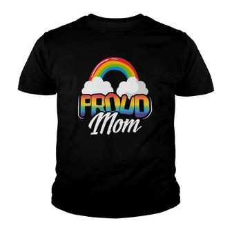 Proud Mom Gay Pride Month Rainbow Lgbt Parent Mother's Day Youth T-shirt | Mazezy