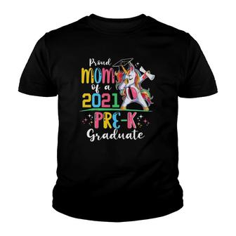 Proud Mom Of A 2021 Pre-K Graduate Unicorn Grad Senior Youth T-shirt | Mazezy