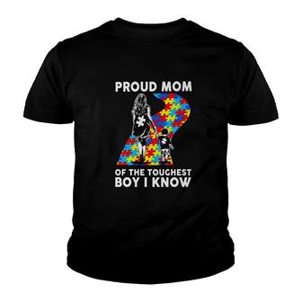 Proud Mom Of A Toughest Boy I Know Youth T-shirt | Mazezy